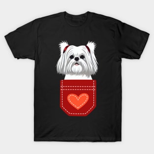 I Love My Crusty White Dog Girl Maltese Shih Tzu Birthday T-Shirt